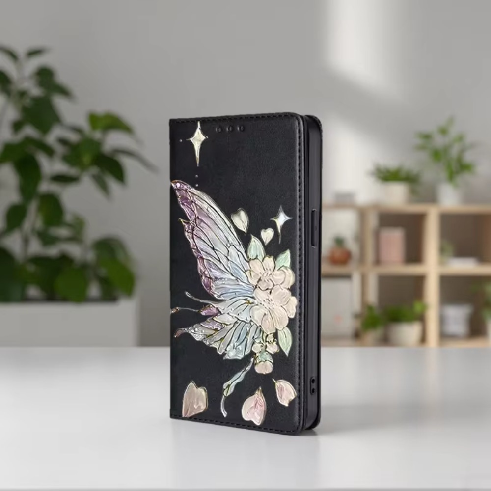 Phone Cases Vivo - Classic Phone Bag Flip Butterfly Painting