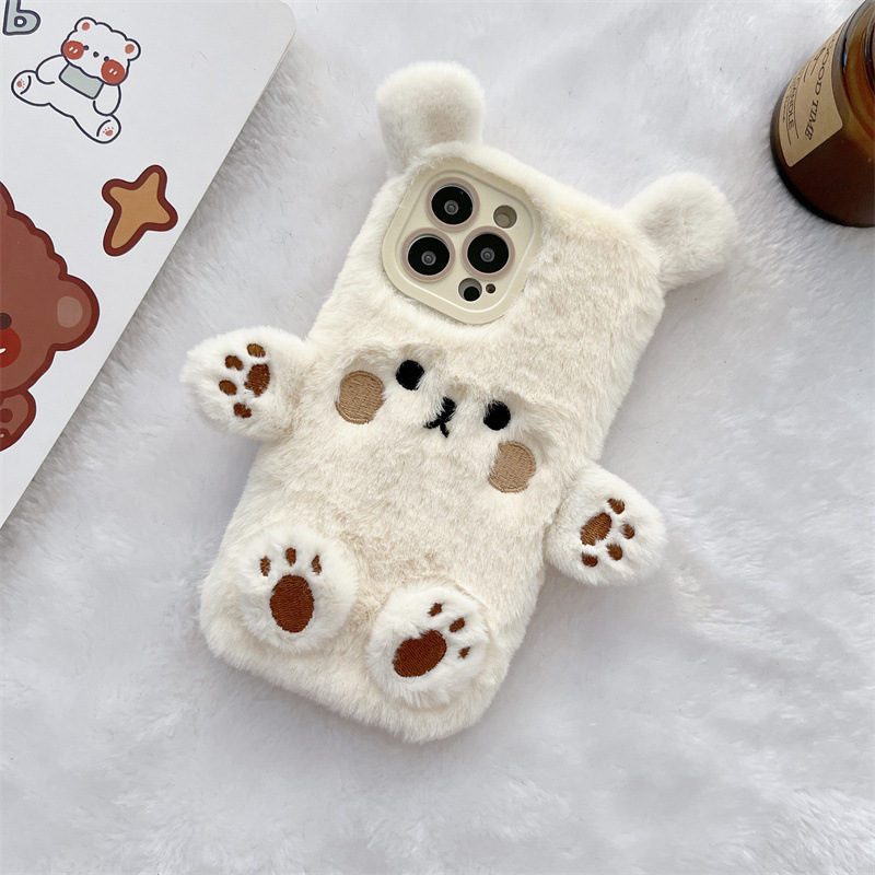 Korean 3D Cartoon Bear Fluffy  - Phone Cases Iphone 11 incelemesi ve fiyatı