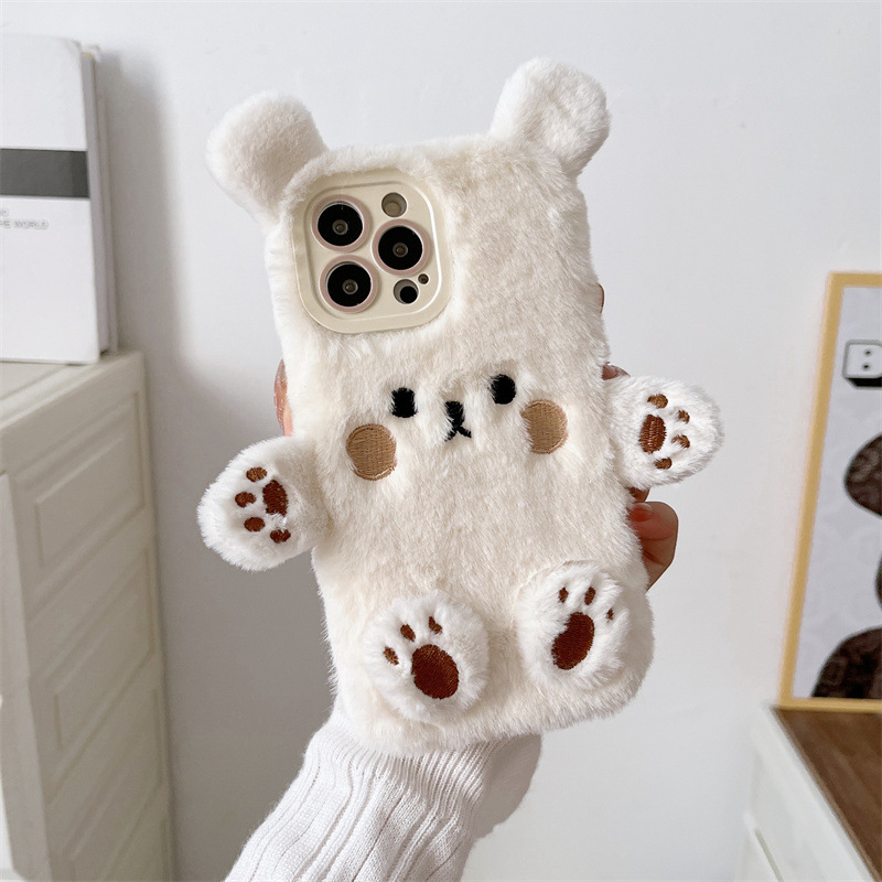 Korean 3D Cartoon Bear Fluffy  - Phone Cases Iphone 11 incelemesi ve fiyatı