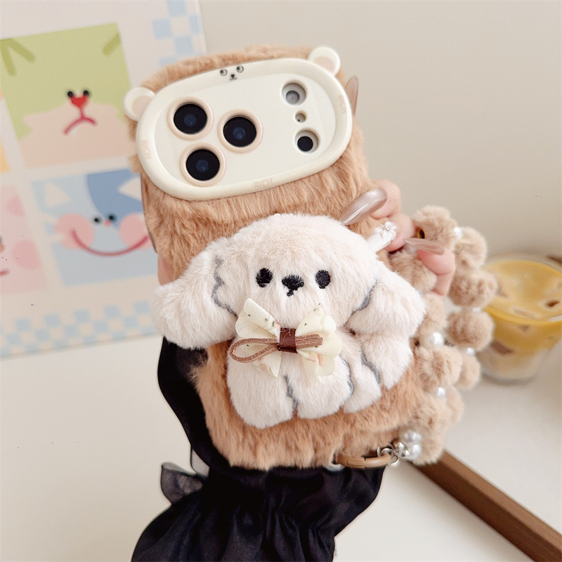 3D Cartoon Bowknot Puppy Warm  - Phone Cases Casely incelemesi ve fiyatı