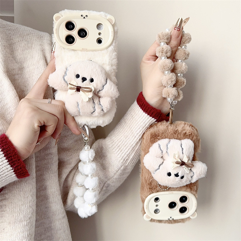 3D Cartoon Bowknot Puppy Warm  - Phone Cases Casely incelemesi ve fiyatı