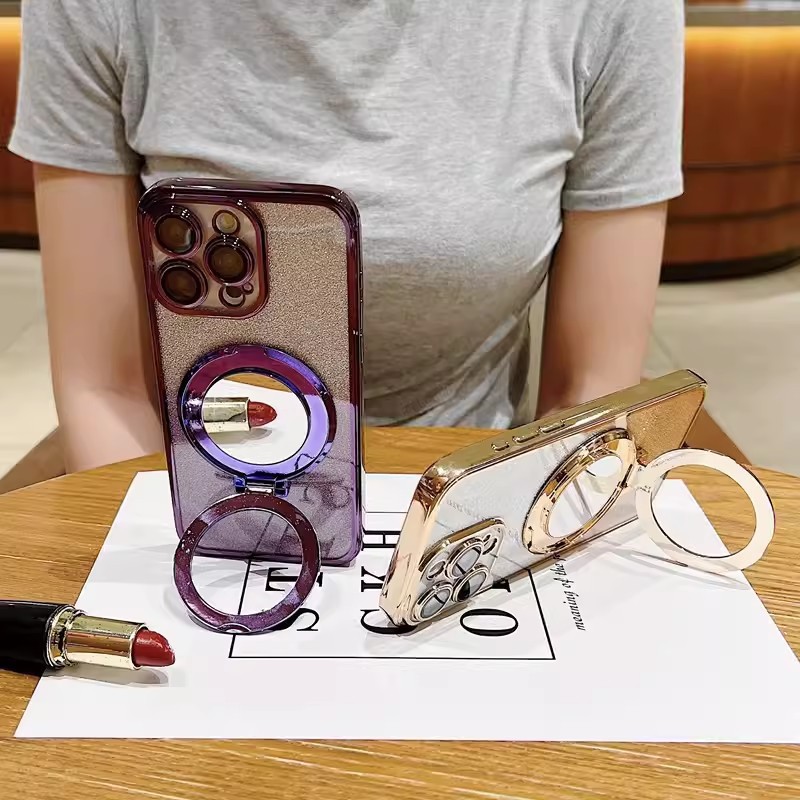 Glitter Mirror Bracket Phone C - Phone Cases Vogue incelemesi ve fiyatı