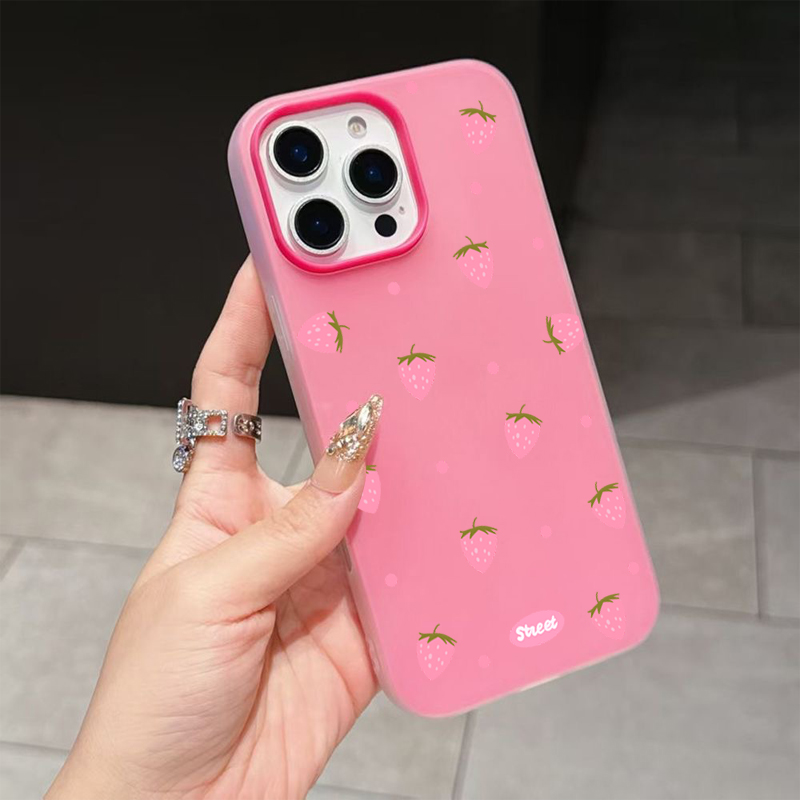 Sweet Pink Strawberry Pattern  - Phone Cases Iphone 11 incelemesi ve fiyatı